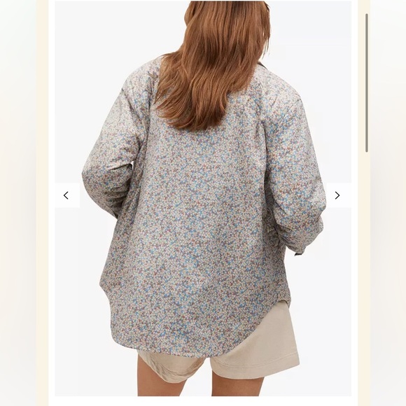 Mango quilted ditsy floral print jacket in light blue NWOT - Picture 4 of 16